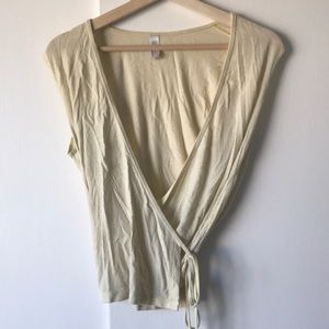 American Apparel Yellow Wrap Top